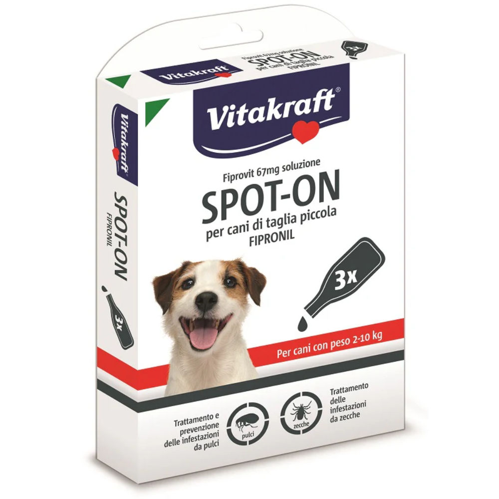 Spot On Fipronil per Cani Taglia Piccola - 3x0,67mlVitakraft