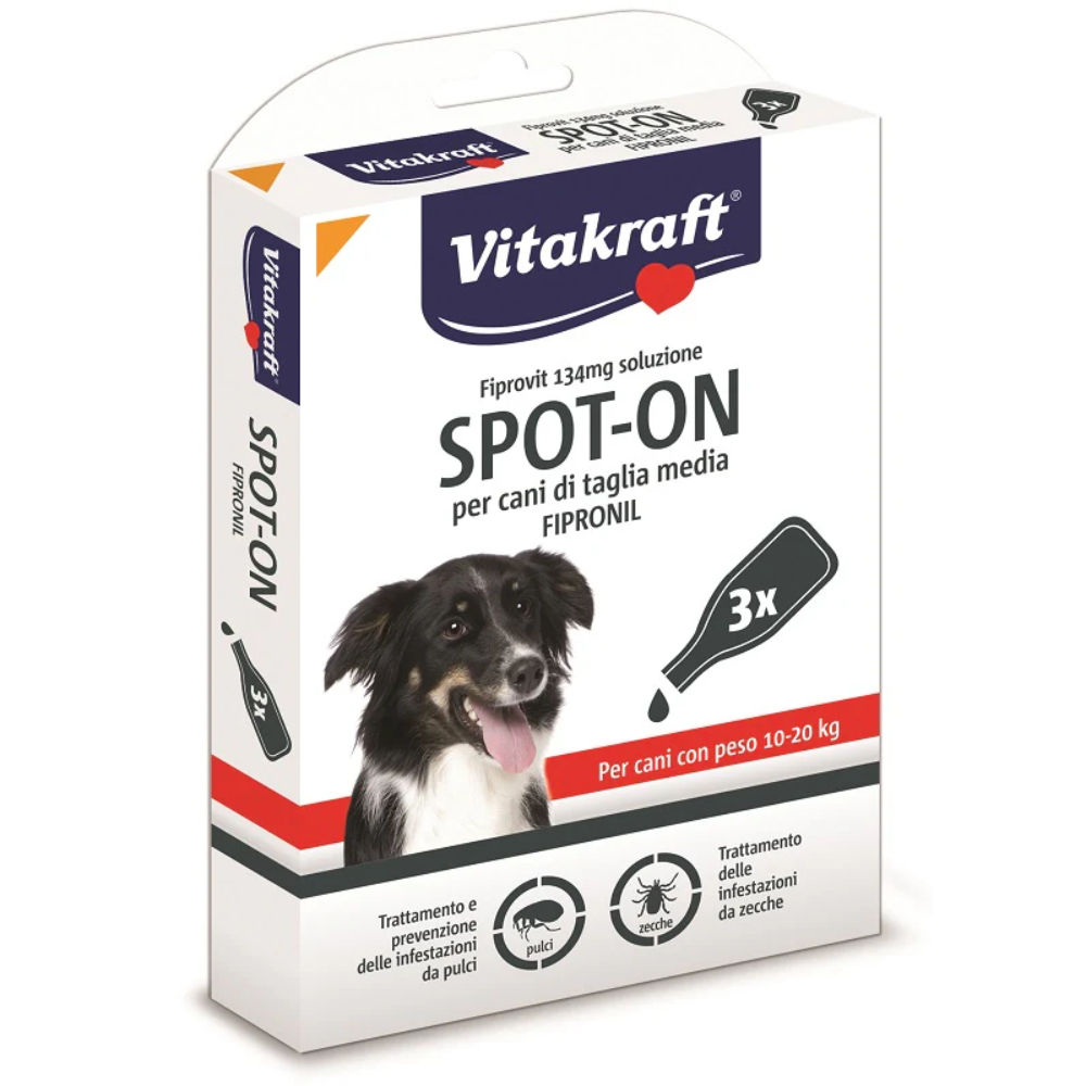 Spot On Fipronil per Cani Taglia Media - 3x1,34mlVitakraft