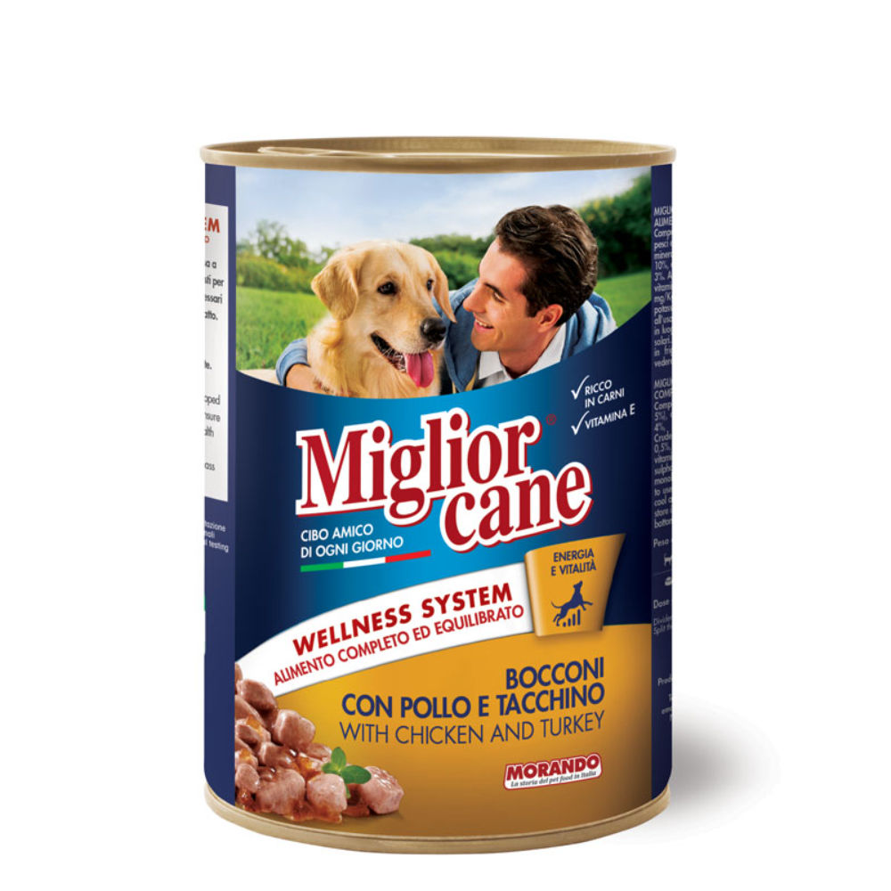 Migliorcane - Bocconi con Pollo & Tacchino - 405gMiglior Cane