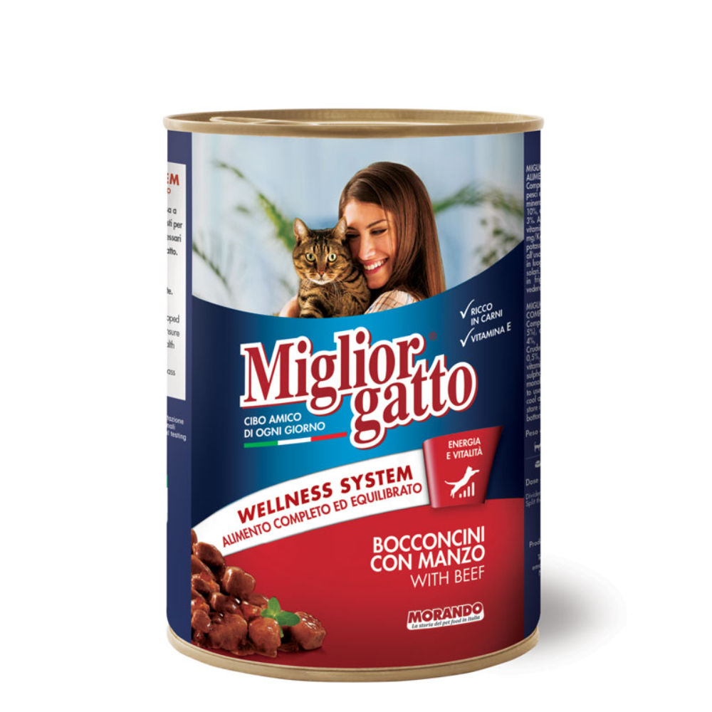 Migliorgatto - Bocconcini con Manzo - 405gMorando