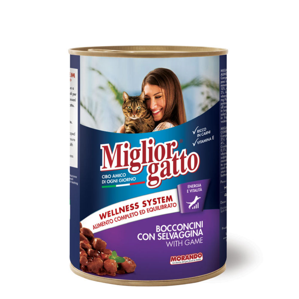 Migliorgatto - Bocconcini con Selvaggina - 405gMorando