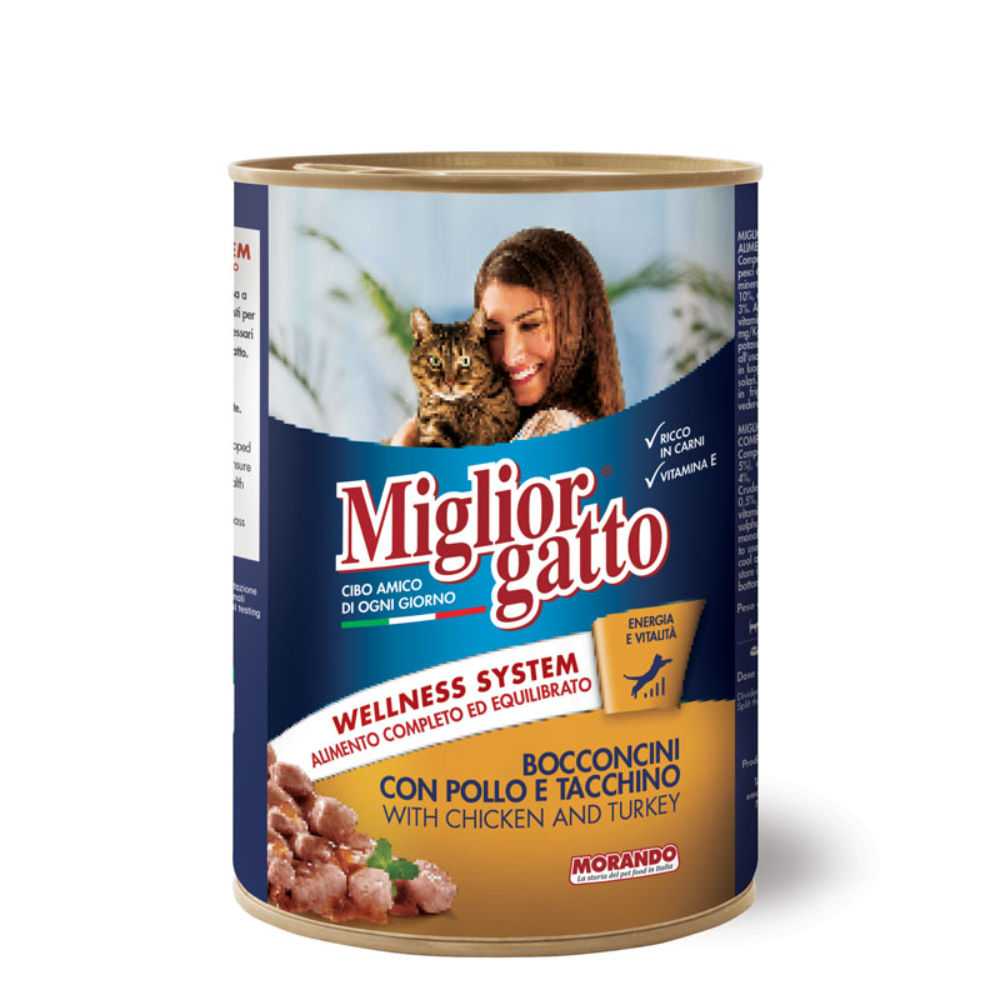 Migliorgatto - Bocconcini con Pollo e Tacchino - 405gMorando