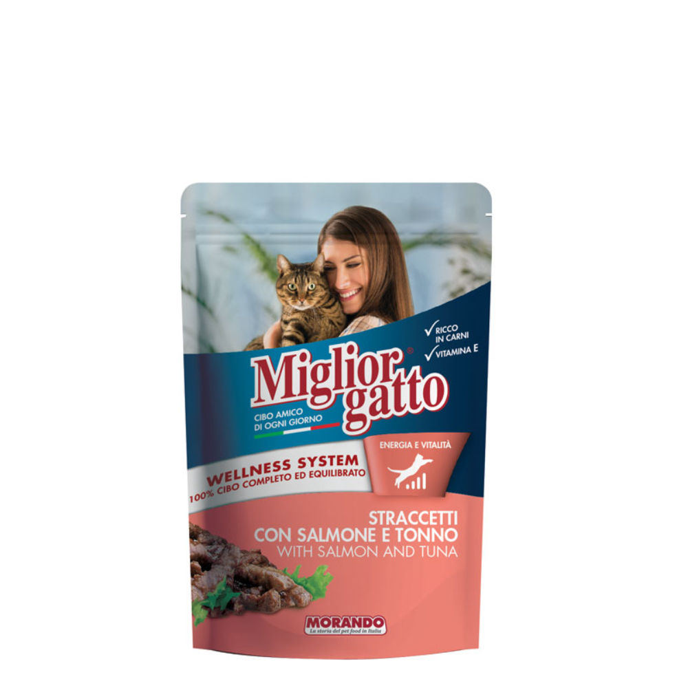 Migliorgatto - Straccetti con Salmone e Tonno - 100gMorando