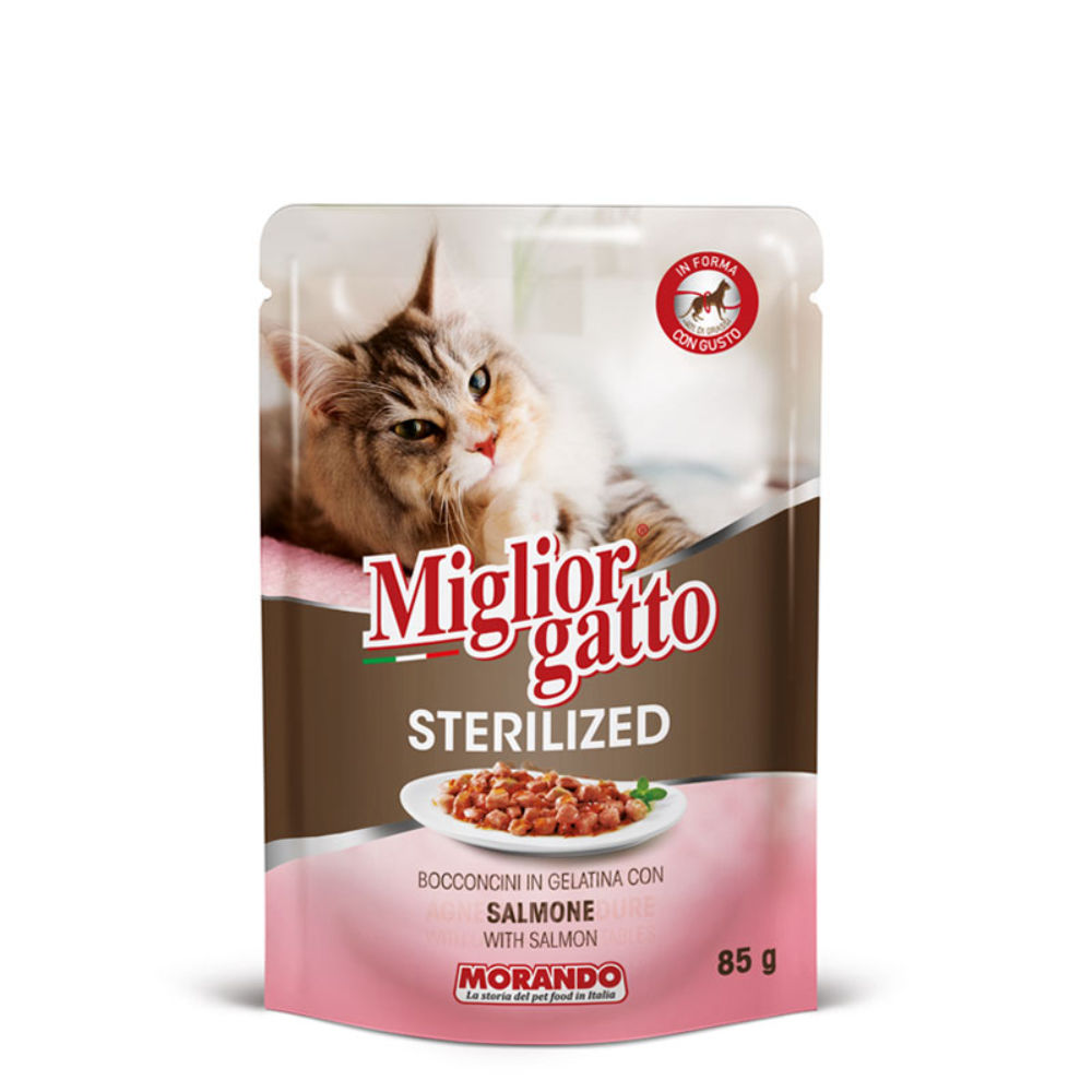 Migliorgatto Sterilized - Salmone in Gelatina - 85gMorando