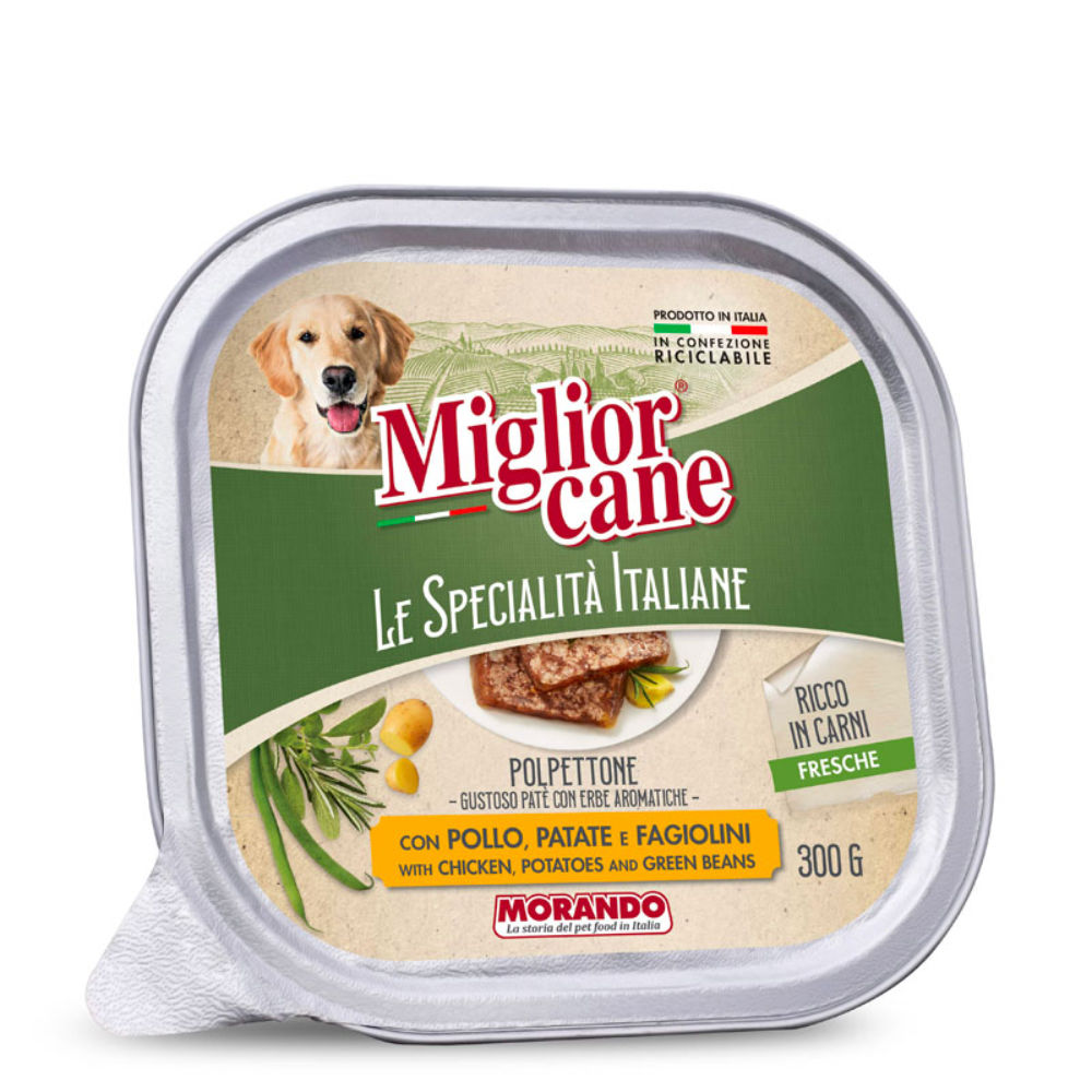 Migliorcane - Polpettone Patè Pollo Patate e Fagiolini - 300gMorando