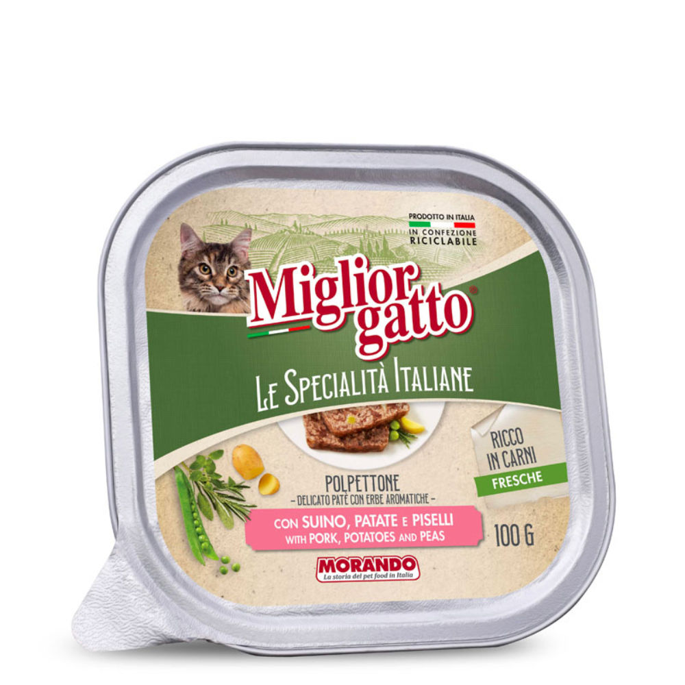 Migliorgatto - Polpettone Patè con Suino Patate e Piselli - 100gMorando