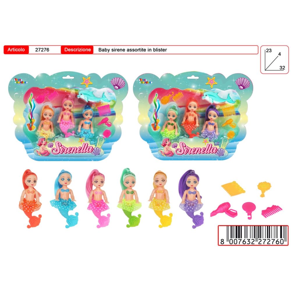 SIRENELLA 3 SIRENETTE + ACCESSORIToys Garden