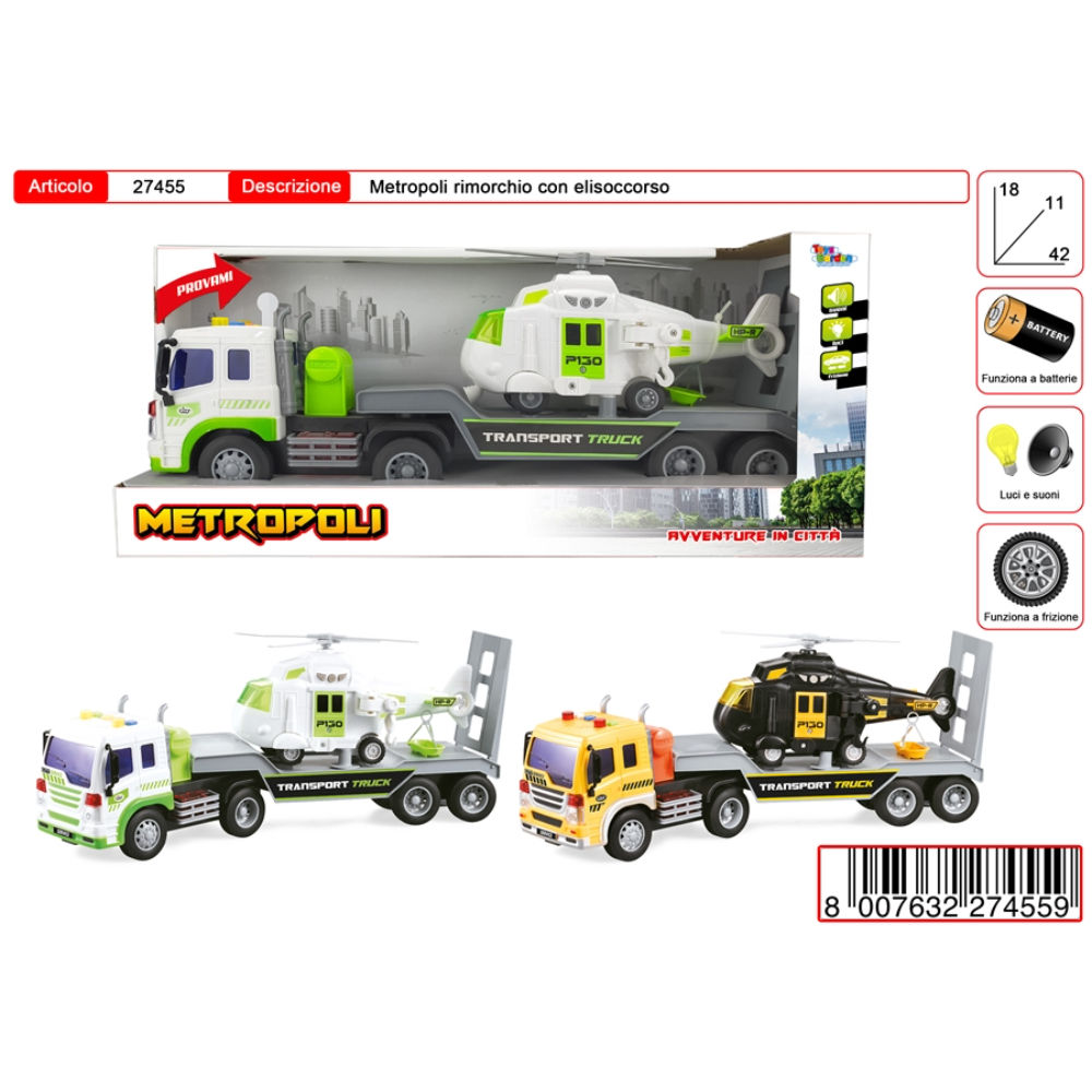 METROPOLI RIMORCHIO CON ELISOCCORSOToys Garden