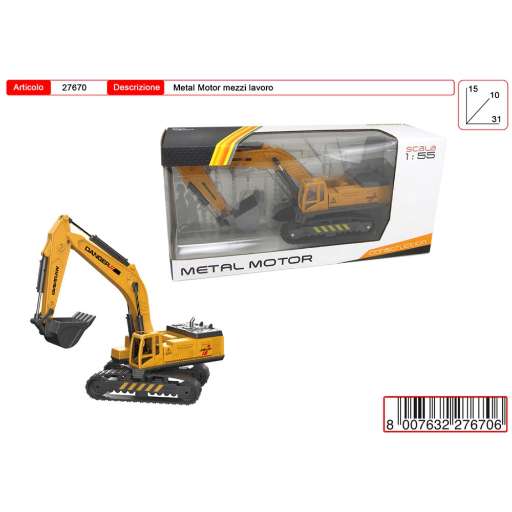 METAL MOTOR ESCAVATORE 1:55Toys Garden