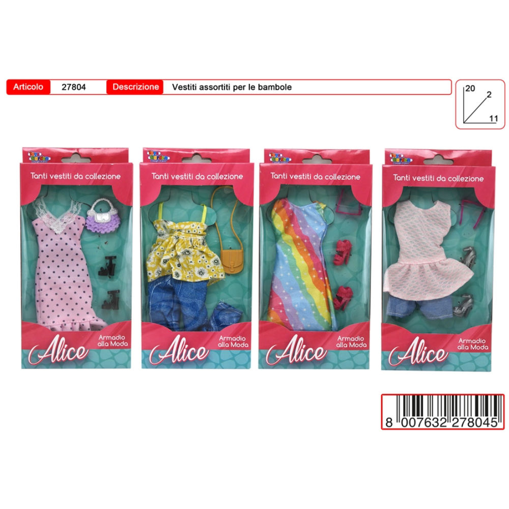 ALICE VESTITI BAMBOLE ASSORTITIToys Garden