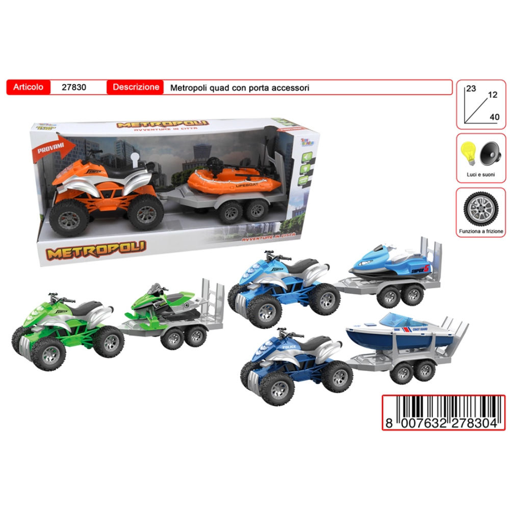 METROPOLI QUAD CON RIMORCHIOToys Garden