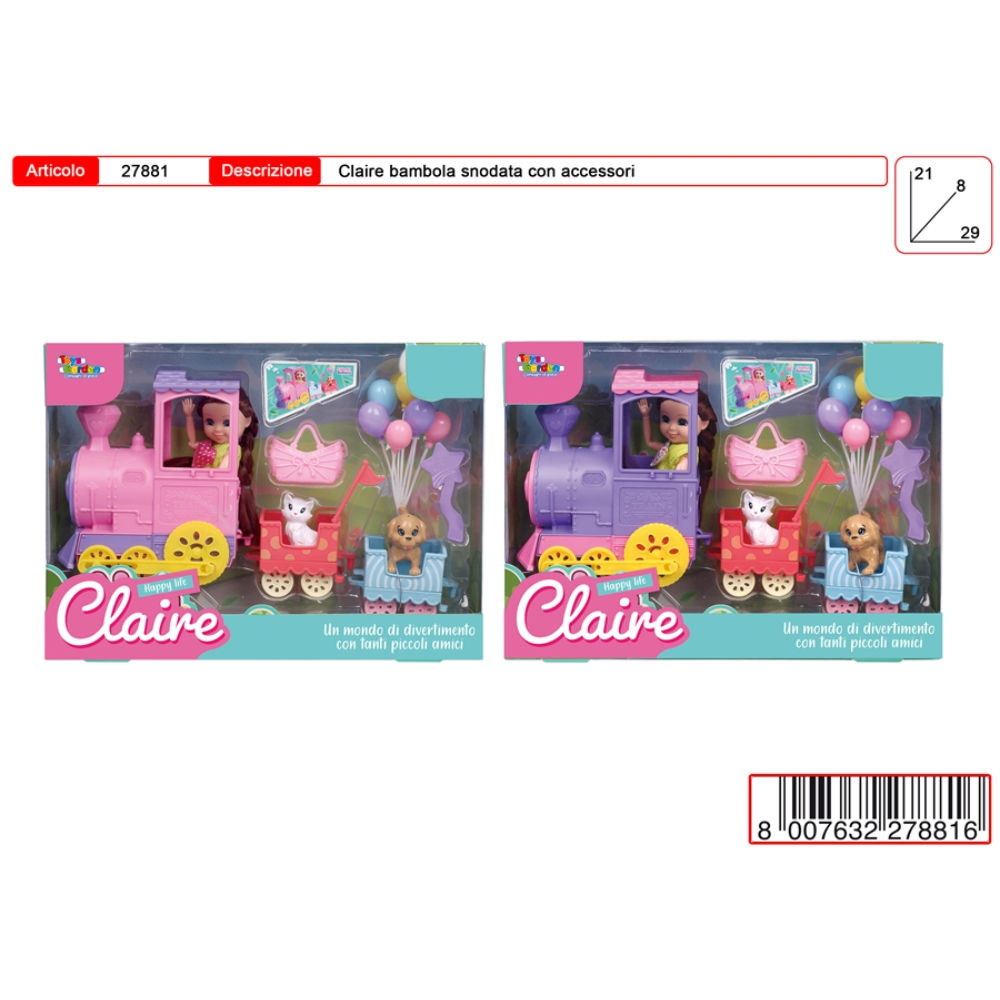 CLAIRE BAMBOLA HAPPY TRAINToys Garden