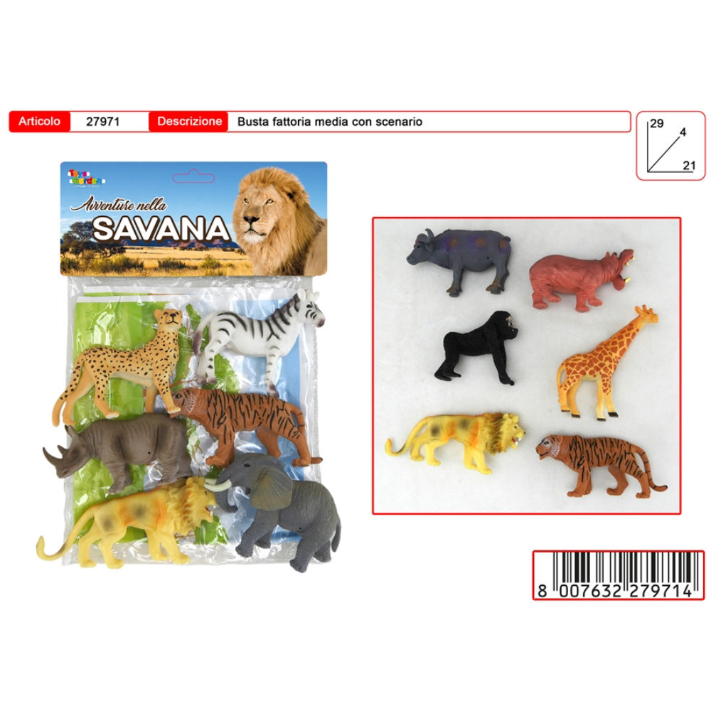 BUSTA SAVANA MEDIA 6PZToys Garden