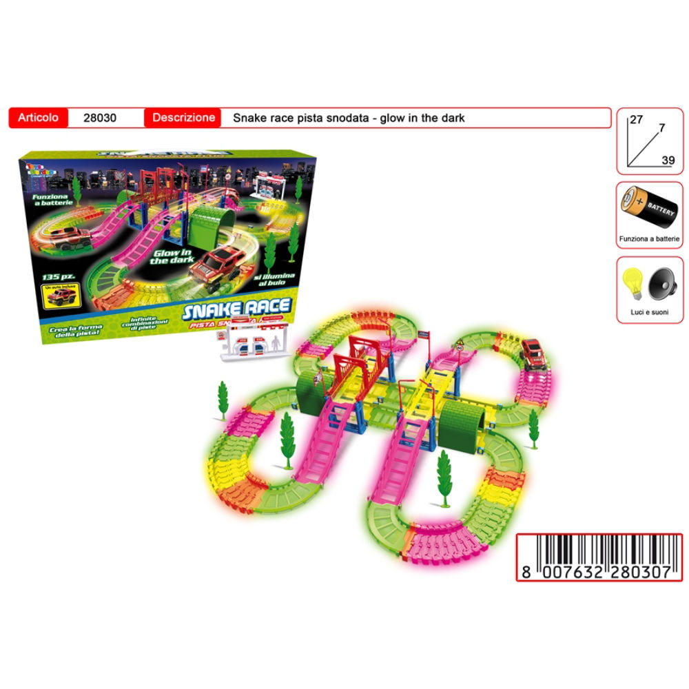 SNAKE RACE PISTA SNODATA FLUORESCENTEToys Garden