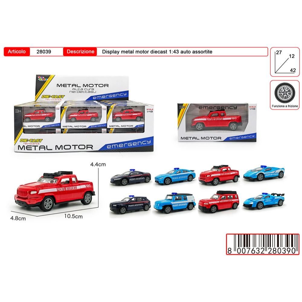 METAL MOTORS PRONTO INTERVENTO 1:43Toys Garden