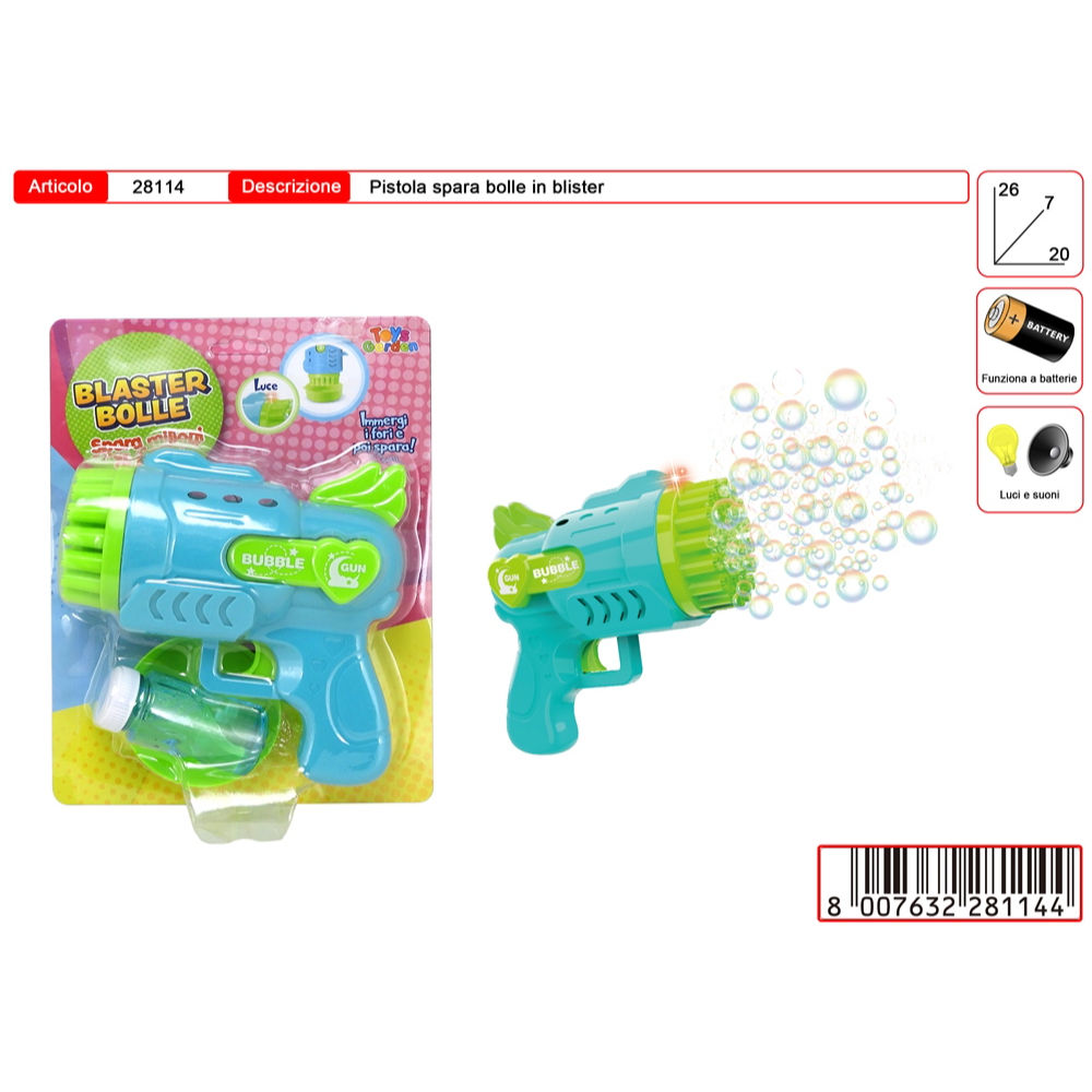 PISTOLA SPARABOLLE A BATTERIAToys Garden