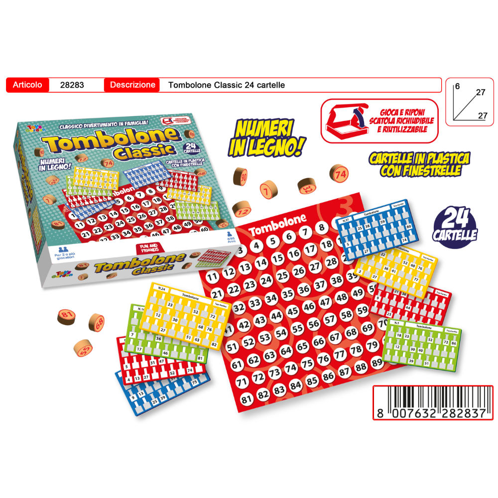 TOMBOLONE 24 CARTELLE CON FINESTRELLEToys Garden
