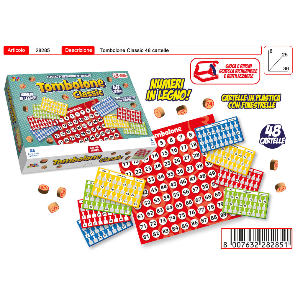 TOMBOLONE 48 CARTELLE CON FINESTRELLEToys Garden