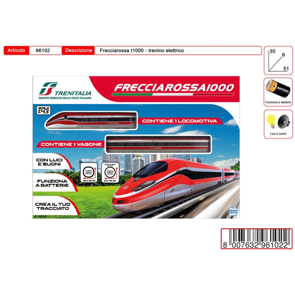 TRENO FRECCIAROSSA1000 ELETTRICO 1:43Toys Garden