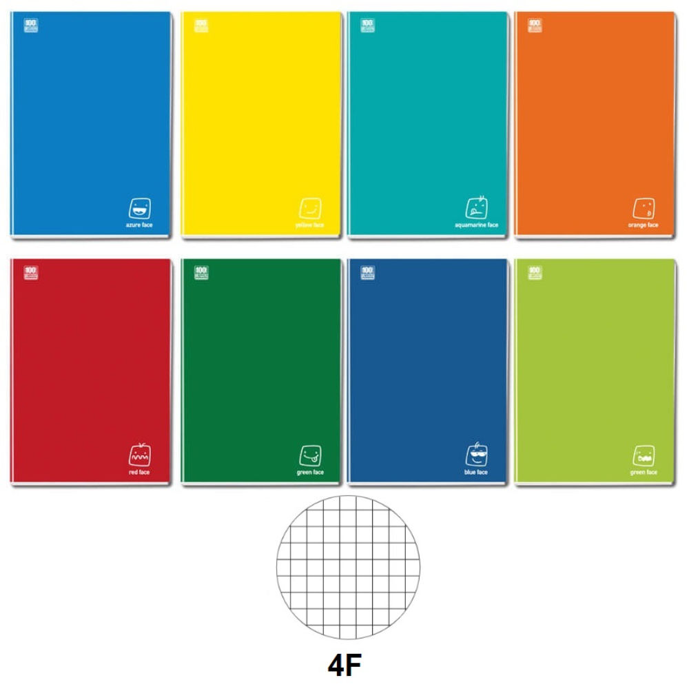QUADERNO A4 COLORFACE 100 g/m²- QUADRETTI 4FBlasetti