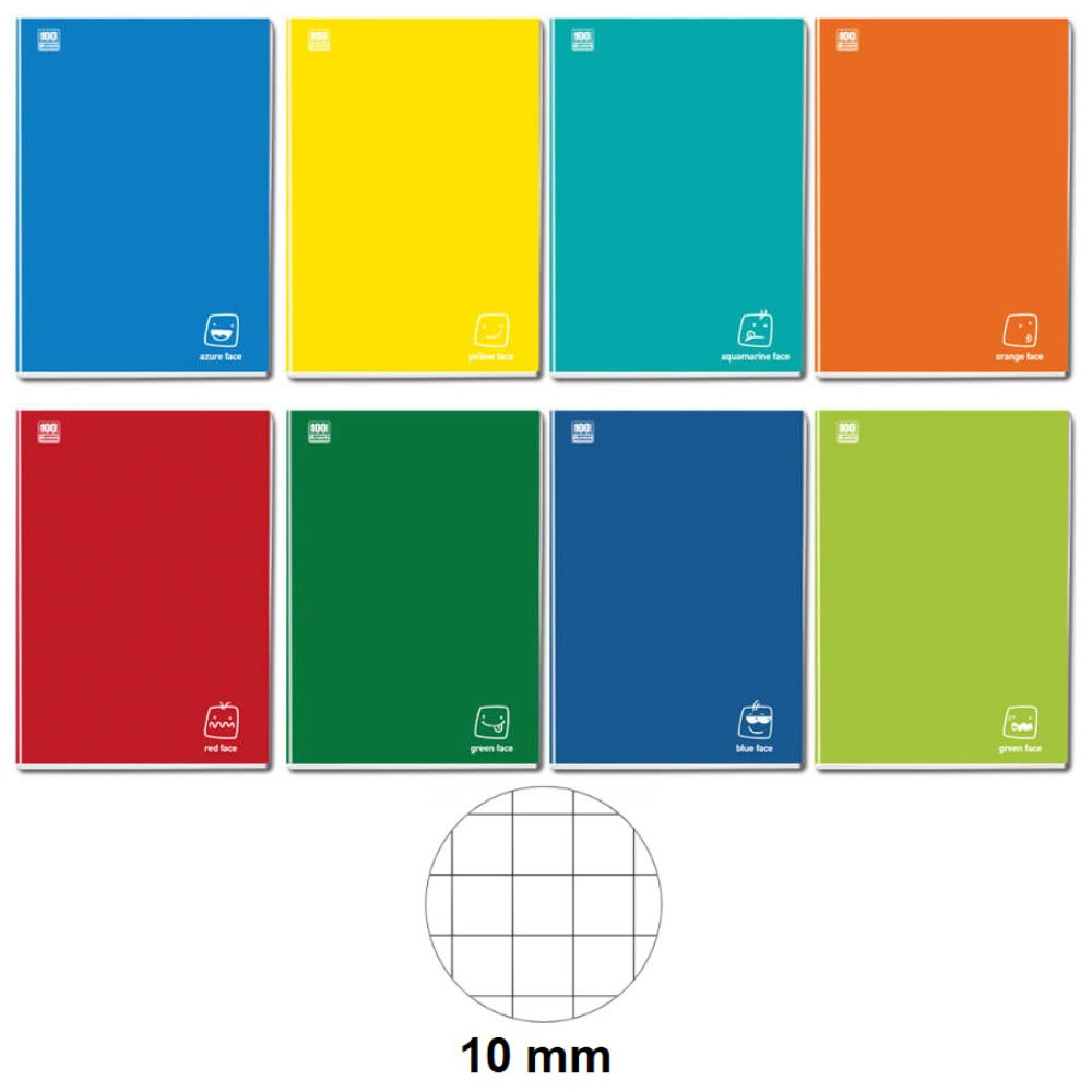 QUADERNO A4 COLORFACE 100 g/m²- QUADRETTI 1CMBlasetti