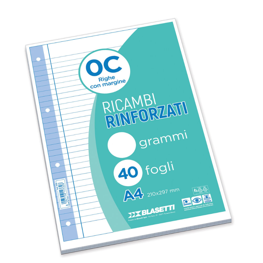 RICAMBI RINFORZATO A4 100g/m²- RIGHE C - 40PZBlasetti