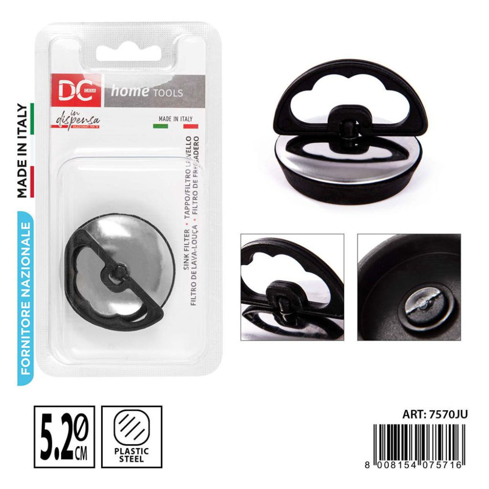 DC CASA TAPPO LAVELLO C/MAN,COP,INOX CROMATO 5,2CMDc Casa