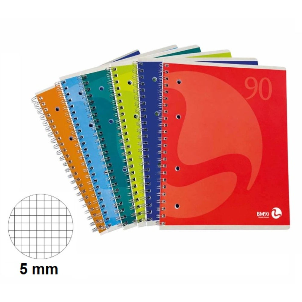BM QUADERNO SPIRALATO A5 FORATO QUADRETTI 5MMBm Be More