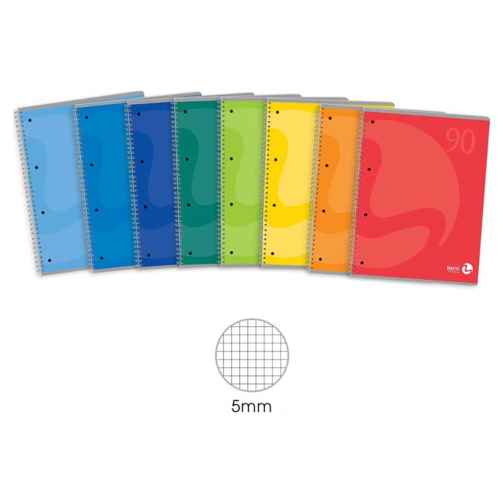 QUADERNO BM  FG. 60 GR. 90 SPIR. C/F COLOR   5MMBm