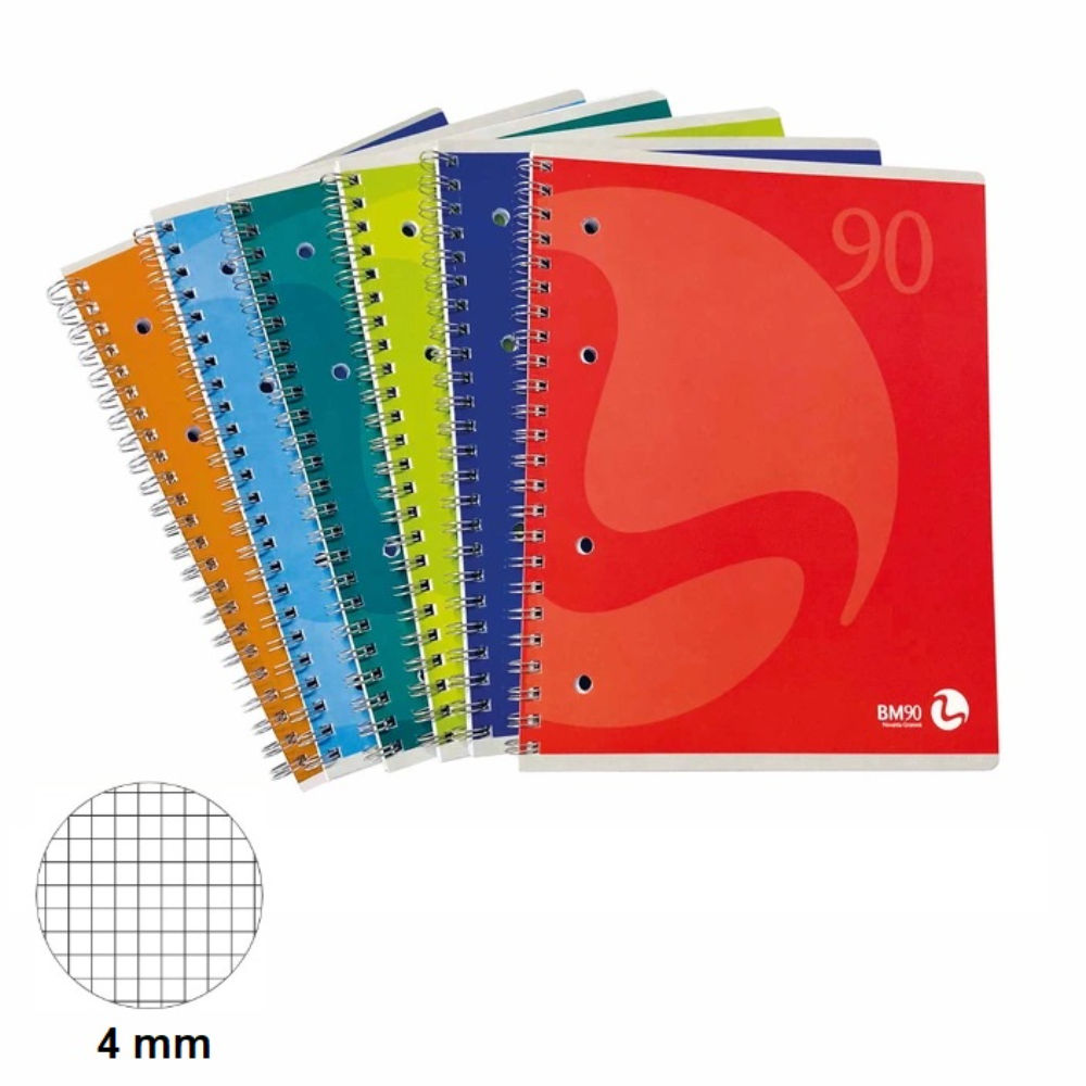 BM QUADERNO SPIRALATO A5 FORATO QUADRETTI 4MMBm Be More