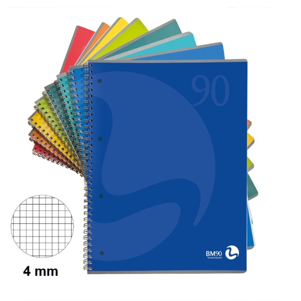 BM QUADERNO SPIRALATO A4 FORATO QUADRETTI 4MMBm Be More