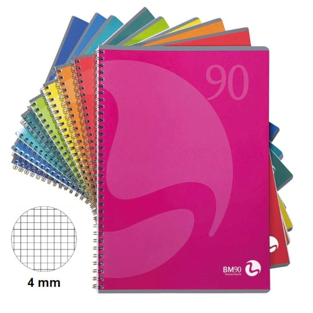 BM QUADERNO SPIRALATO A4 NO FORI - QUADRETTI 4MMBm Be More