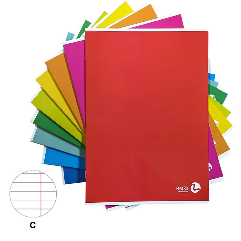 BM MAXI QUADERNO A4 COLOR BASIC 80g/m²- RIGHE CBm Be More