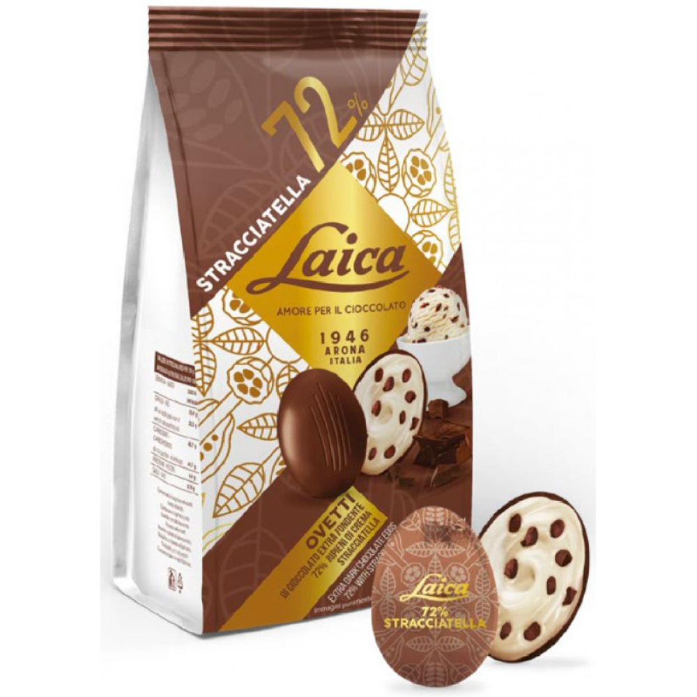 Laica Ovetti al Cioccolato Fondente con Crema & Stracciatella - 120gLaica