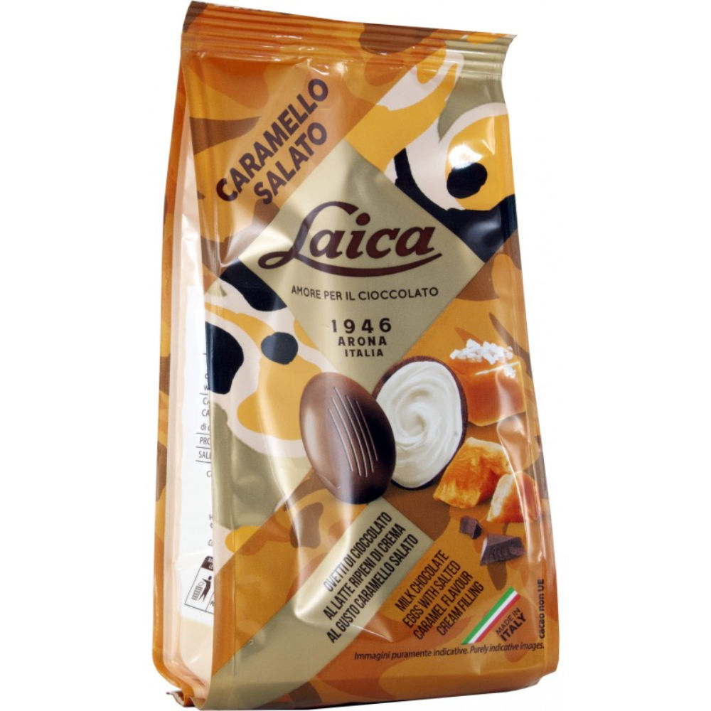Laica Ovetti con Cioccolato al Latte con Caramello Salato - 120gLaica