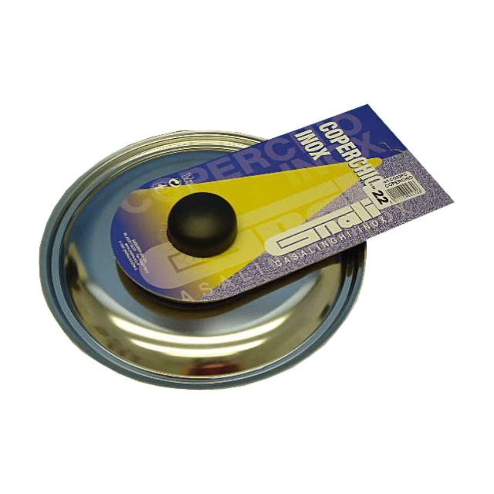 COPERCHIO CM,22 INOX 18/CPOMOLO PLASTICA C/CART, EGnali