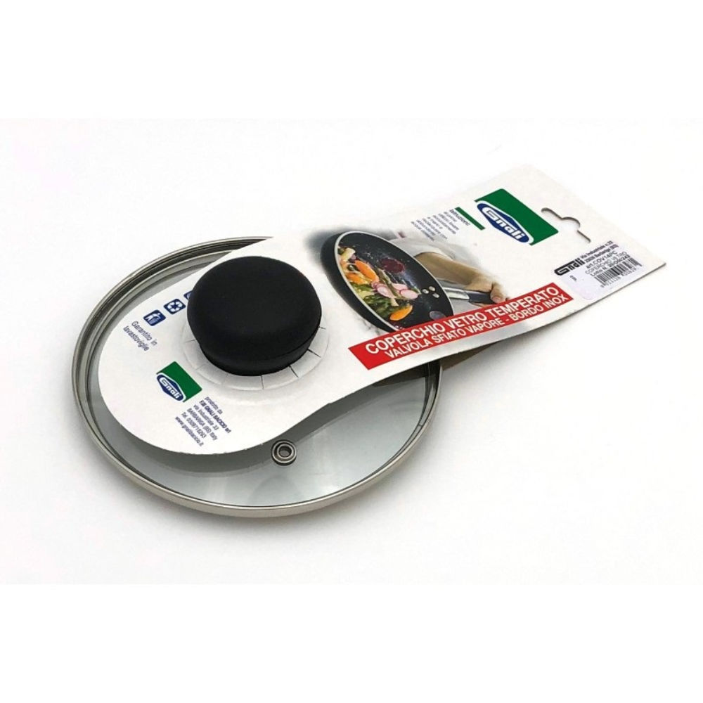 COPERCHIO VETRO TEMPERATO CM12BORDO INOX E SFIATOGnali