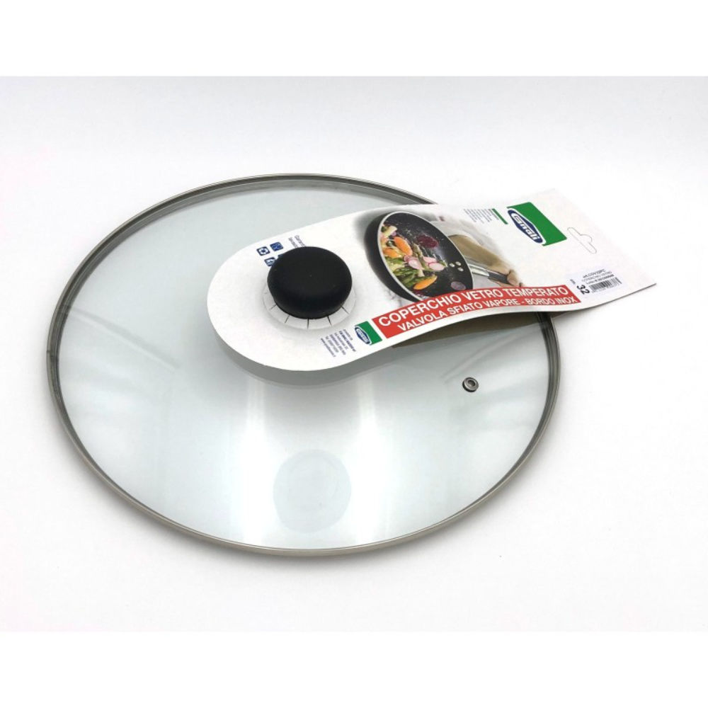 COPERCHIO VETRO TEMPERATO CM32BORDO INOX E SFIATOGnali