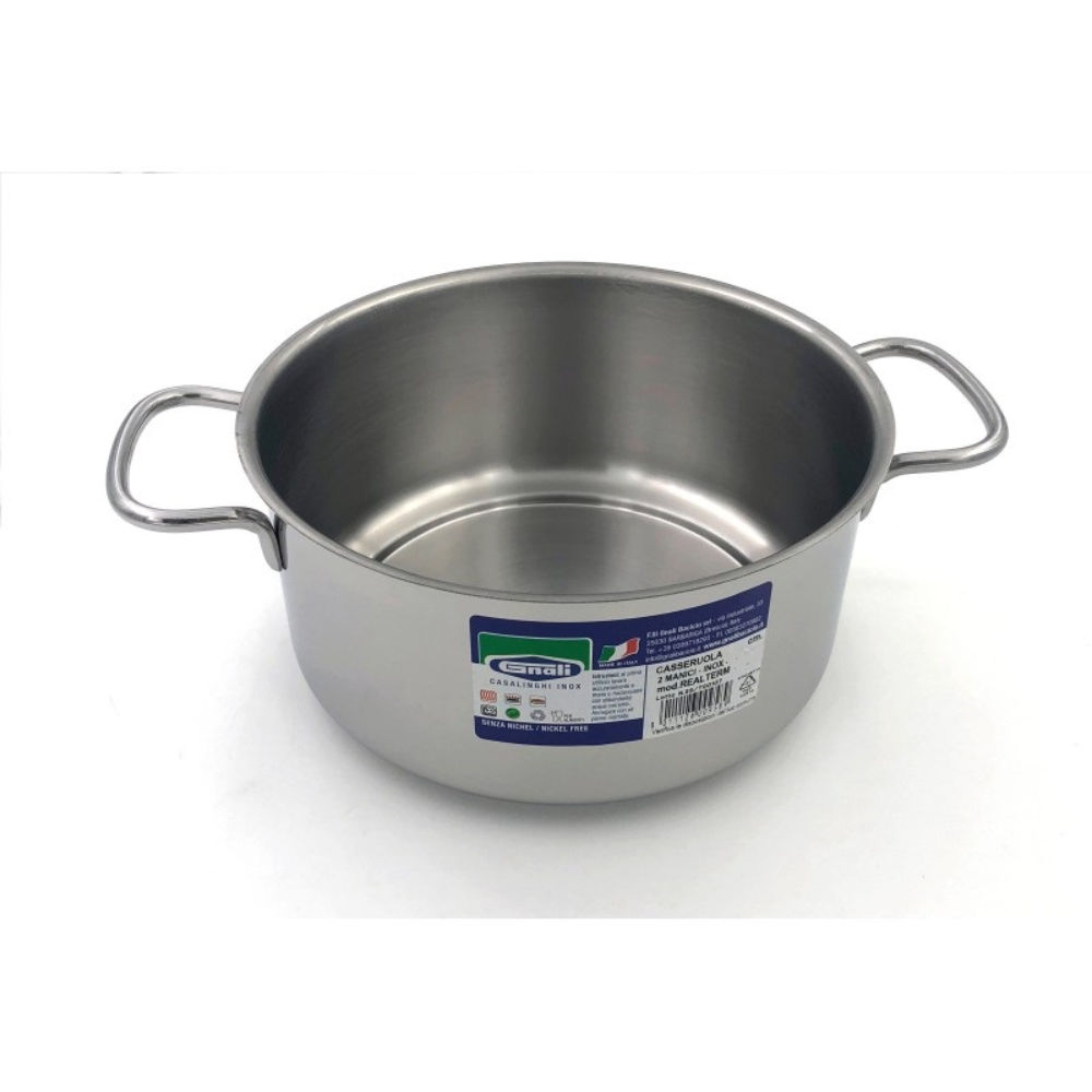 CASSERUOLA FONDA CM,18 2 MANICI INOX 18/C MOD, REAGnali