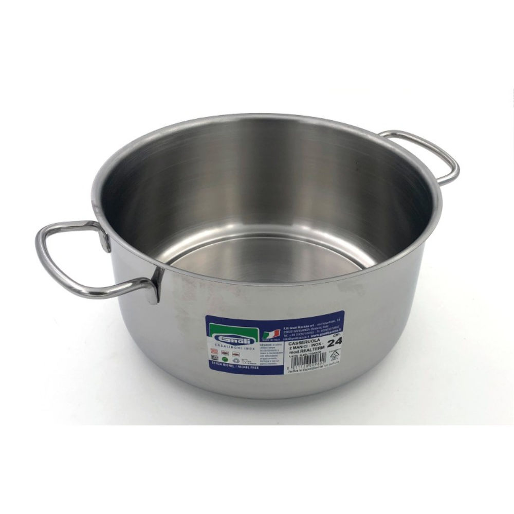 CASSERUOLA FONDA CM,24 2 MANICI INOX 18/C MOD, REAGnali