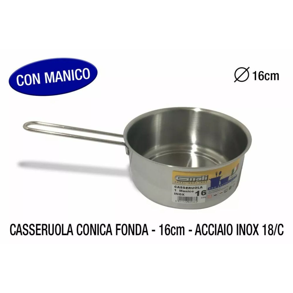 CASSERUOLA FONDA CM,161 MANICO INOX 18/C MOD, REALGnali