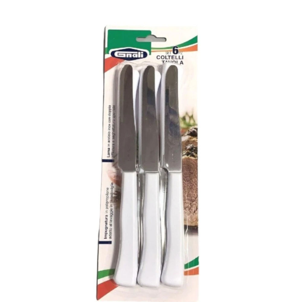 SET 6 COLTELLI TAVOLACOLORE BIANCOGnali