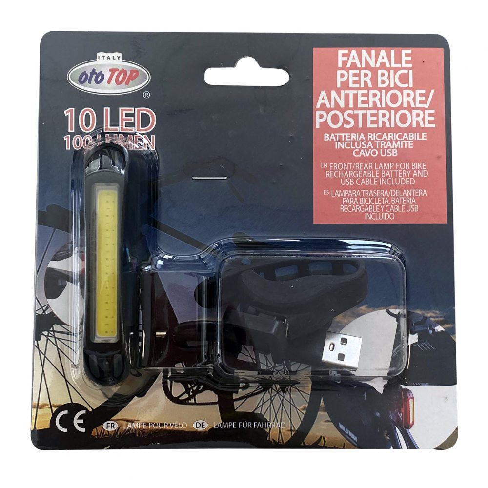 FANALE POST ANT BICI 10 LED RIC.USBOto Top Italy