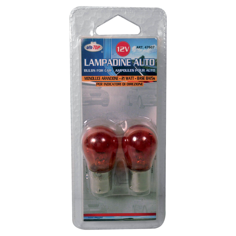 LAMPADINA MONOLUCE ARANCIONE PY21W - 12V/21W - 2PZOto Top