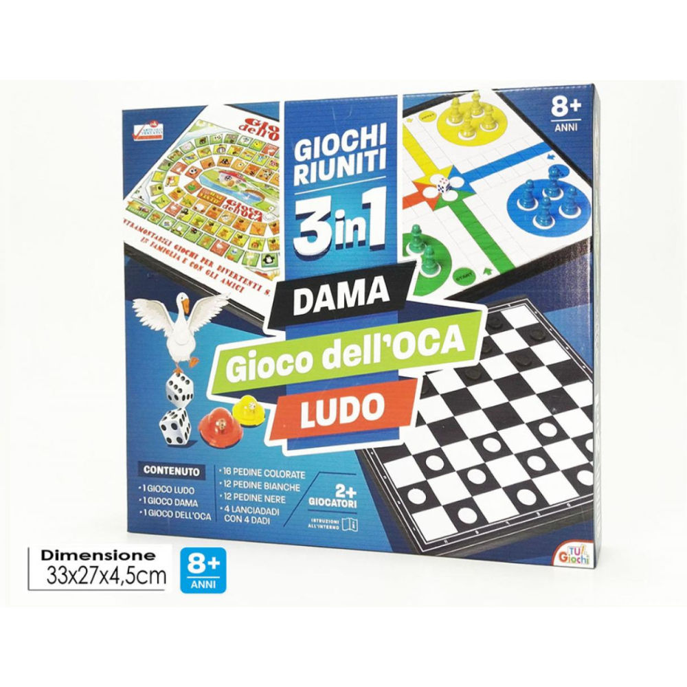 GIOCO 3IN1 LUDO/DAMA/GIOCO DELL'OCATu! Giochi
