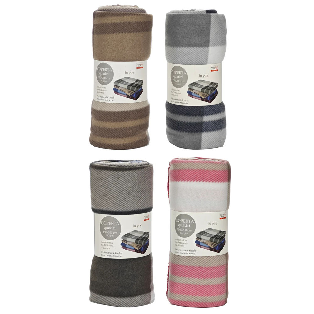 Plaid in Pile Decoro a Quadri - 150x200cmVestiamo Casa
