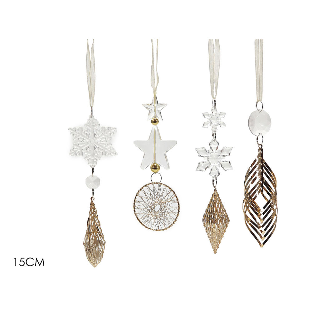 Appendino Natalizio Bianco/Oro - 15cmVestiamo Casa