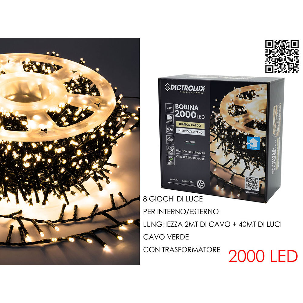 Catena Verde 2000 Led Bianco Caldo - Esterno 40mDictrolux