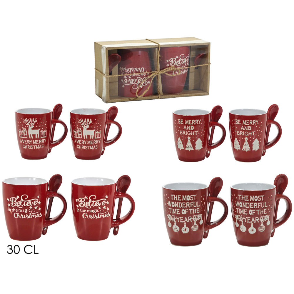 Set 2 Tazze Natalizie 30cl + CucchiaioVestiamo Casa