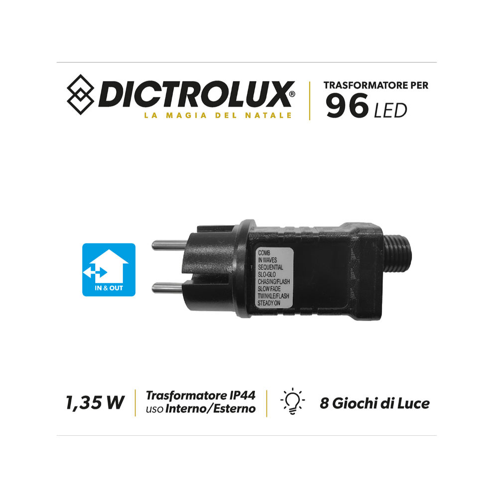 Trasformatore 1,35W per 96 LED - 8 Giochi di LuceDictrolux